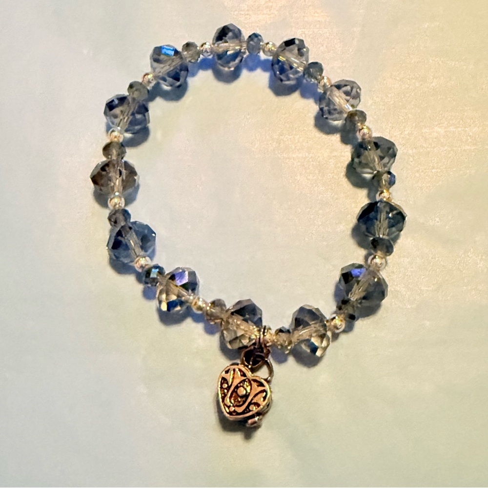 Alexa’s Angels Smoky Clear Crystal Bracelet with Charm